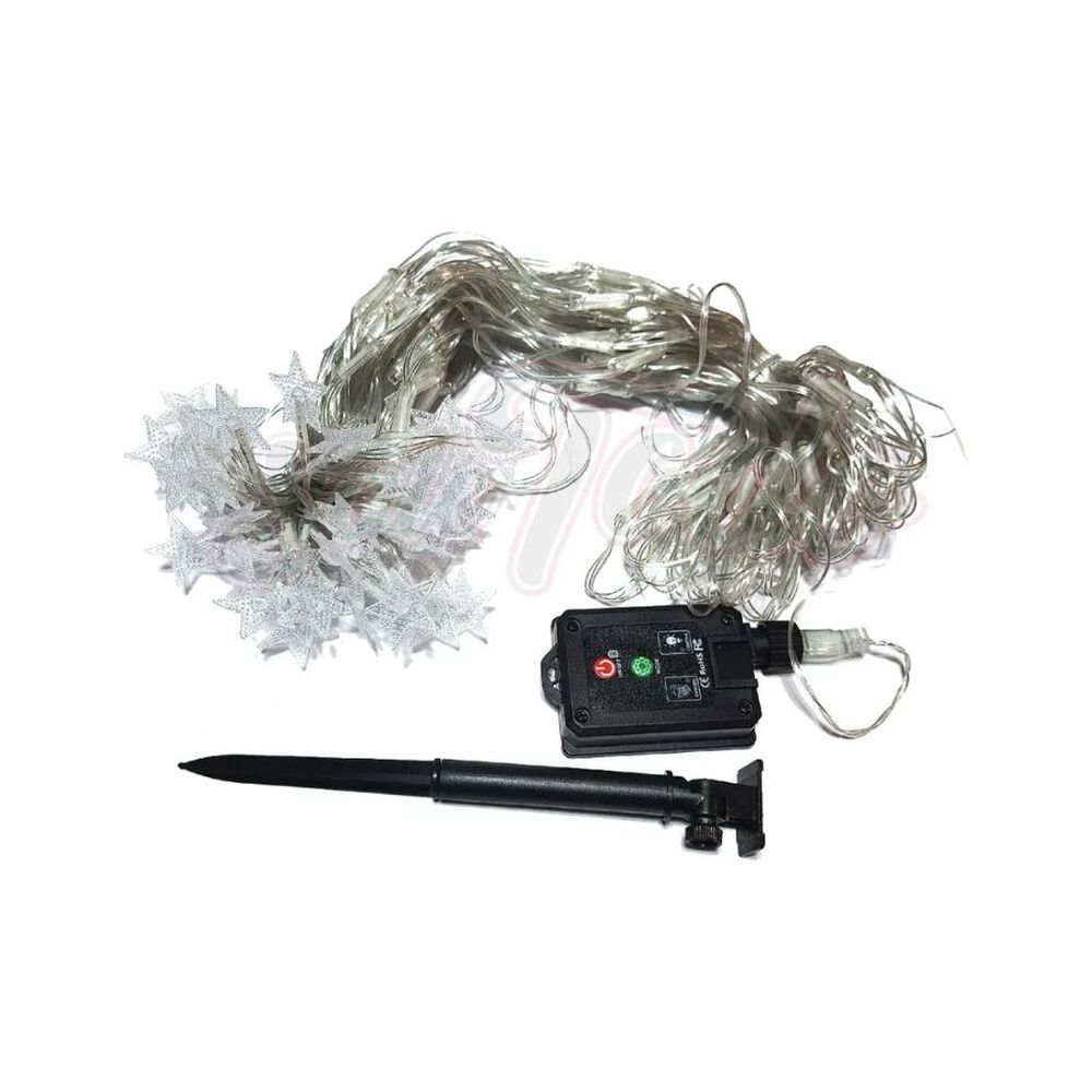 Malla Estrella Cascada De Luces Solares 100 Led Blanco 3m image number 2.0