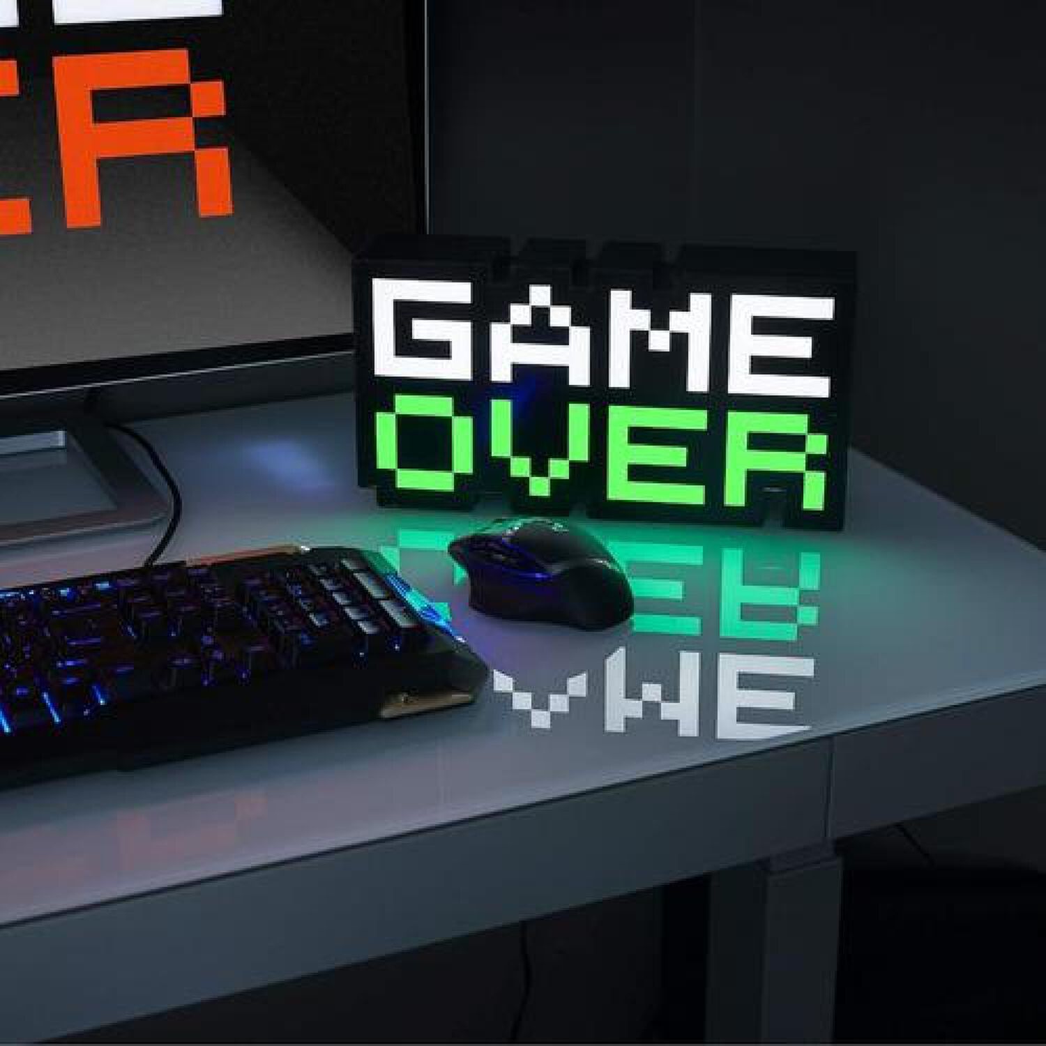 L&aacute;mpara Led 3d Game Over P&iacute;xeles De 8 Bits image number 1.0