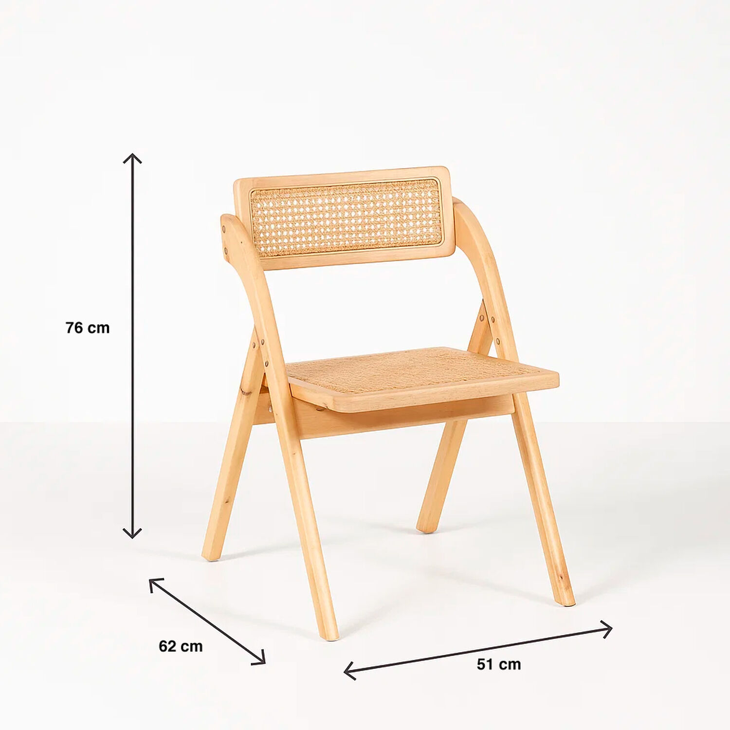 Silla Ambar Plegable De Madera Rattan Natural image number 3.0
