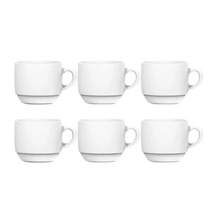 Set 6 Tazas Té Opaline 240ml Cocina Nadir Vidrio Resistente