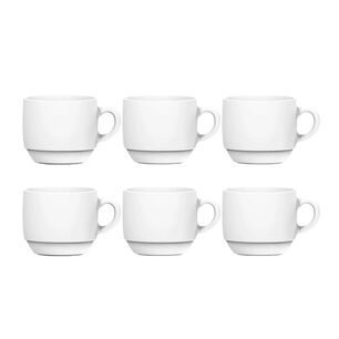 Set 6 Tazas T&eacute; Opaline 240ml Cocina Nadir Vidrio Resistente