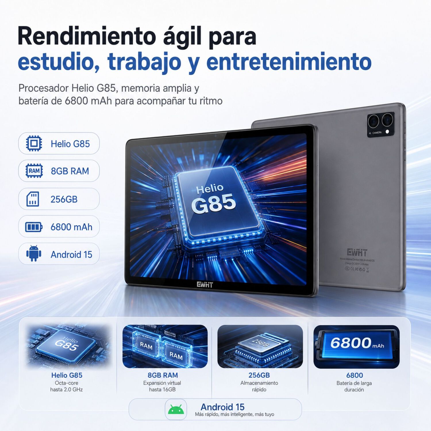 Tablet Cwht G16 4g 128gb 6gb Ram Kit Completo Accesorios image number 7.0