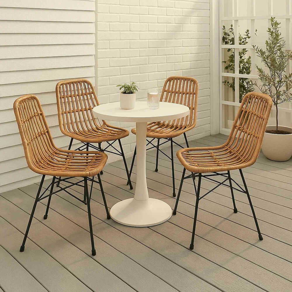 Pack De 4 Sillas De Comedor Terraza Rattan Grecia Color Madera image number 1.0