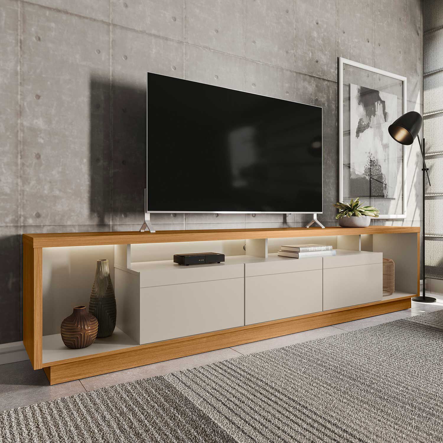 Rack Tv Estoril 75" Con Luz Led 218x56x38 image number 0.0