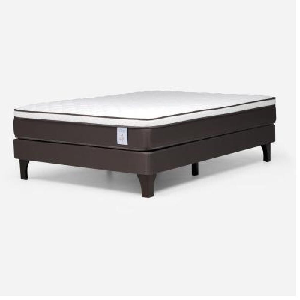 Cama Europea Rosen New Style 4 Plus / 2 Plazas / Base Normal + Respaldo Tabor Caramelo image number 14.0
