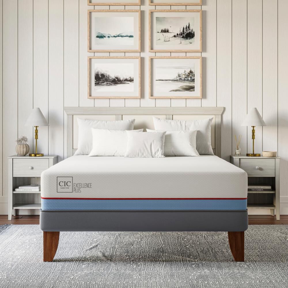 Cama Europea Cic Excellence Plus / 2 Plazas / Base Normal + Respaldo image number 10.0