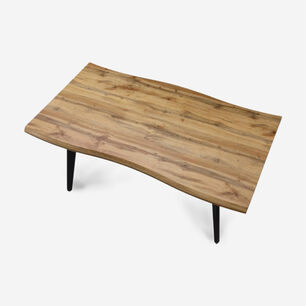 Mesa Aneto Dise&ntilde;o Org&aacute;nico Con Cubierta De Madera Y Patas Met&aacute;licas
