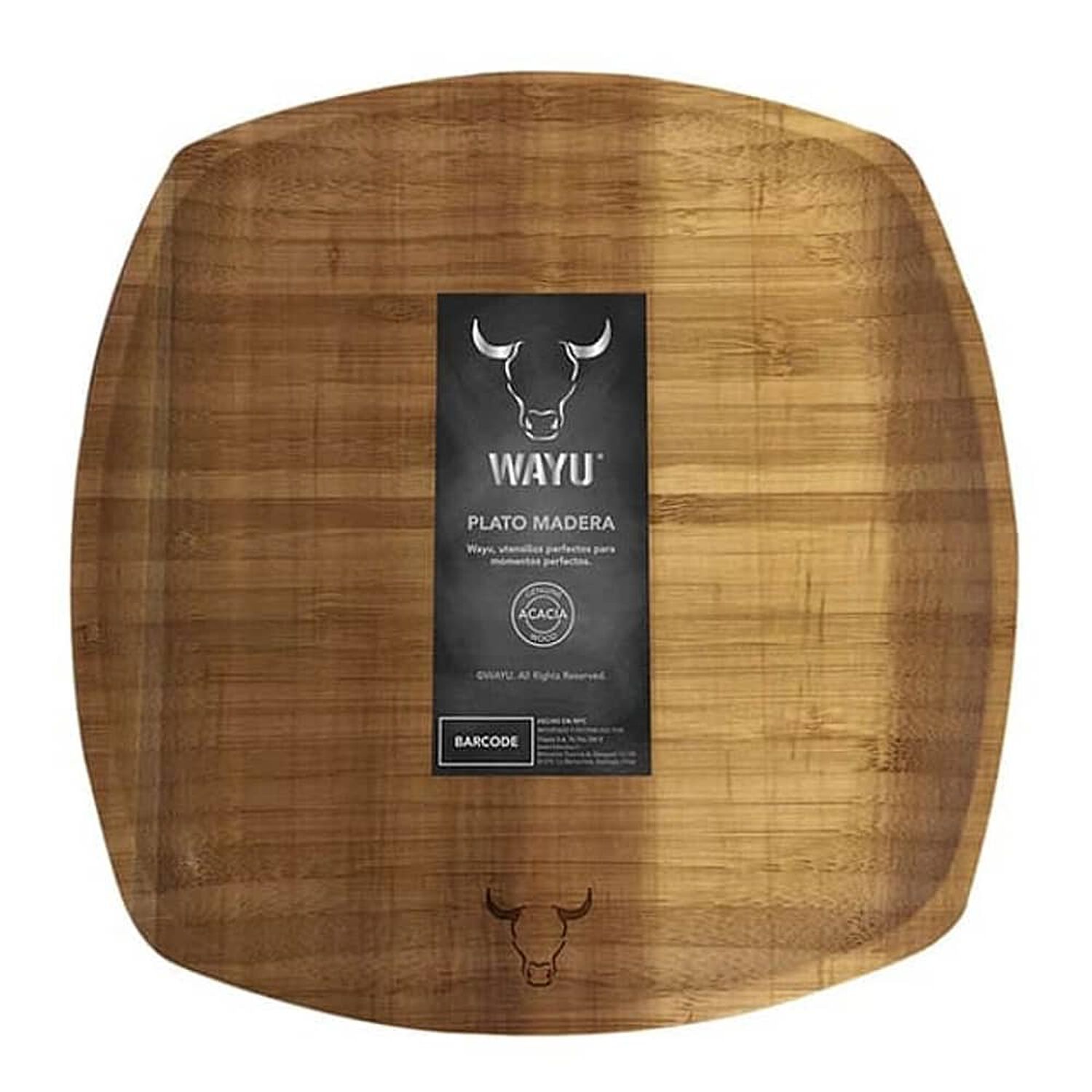 Plato Cuadrado 25x25 Cm Cm Aperitivo Madera Wayu Asado Cocina image number 0.0