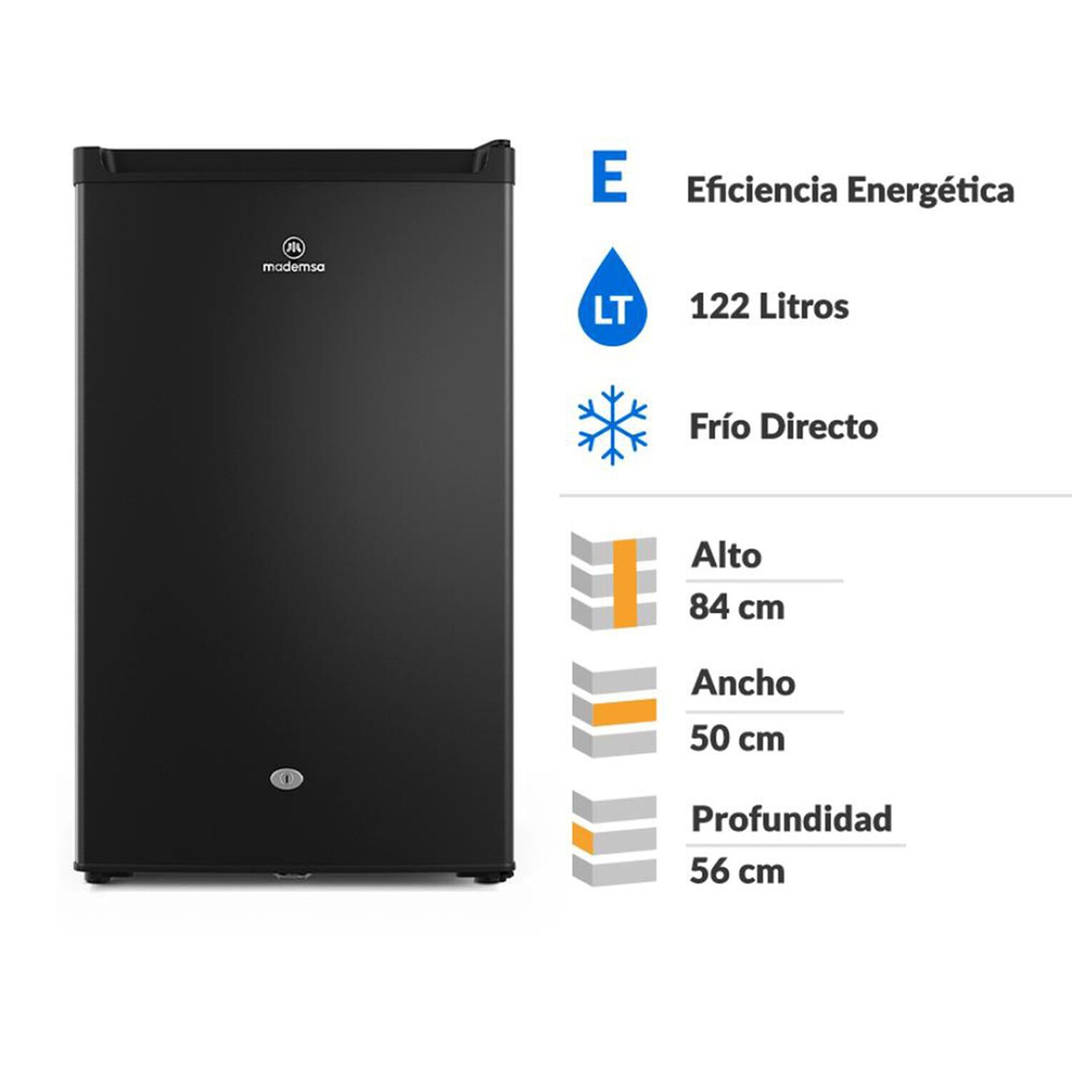 Frigobar Mademsa Mmb 120 B Negro 122 Lt image number 4.0