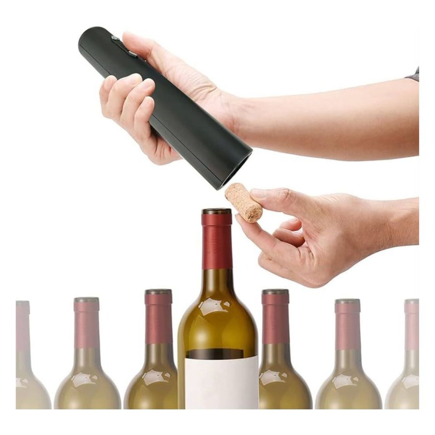 Sacacorcho El&eacute;ctrico Autom&aacute;tico De Vino Negro Con Tap&oacute;n Al Vac&iacute;o image number 3.0
