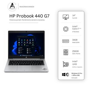 Notebook Hp 440 G7 I7 10th 16gb 256gb Intel Uhd Edici&oacute;n Exclusiva Win Office Rea