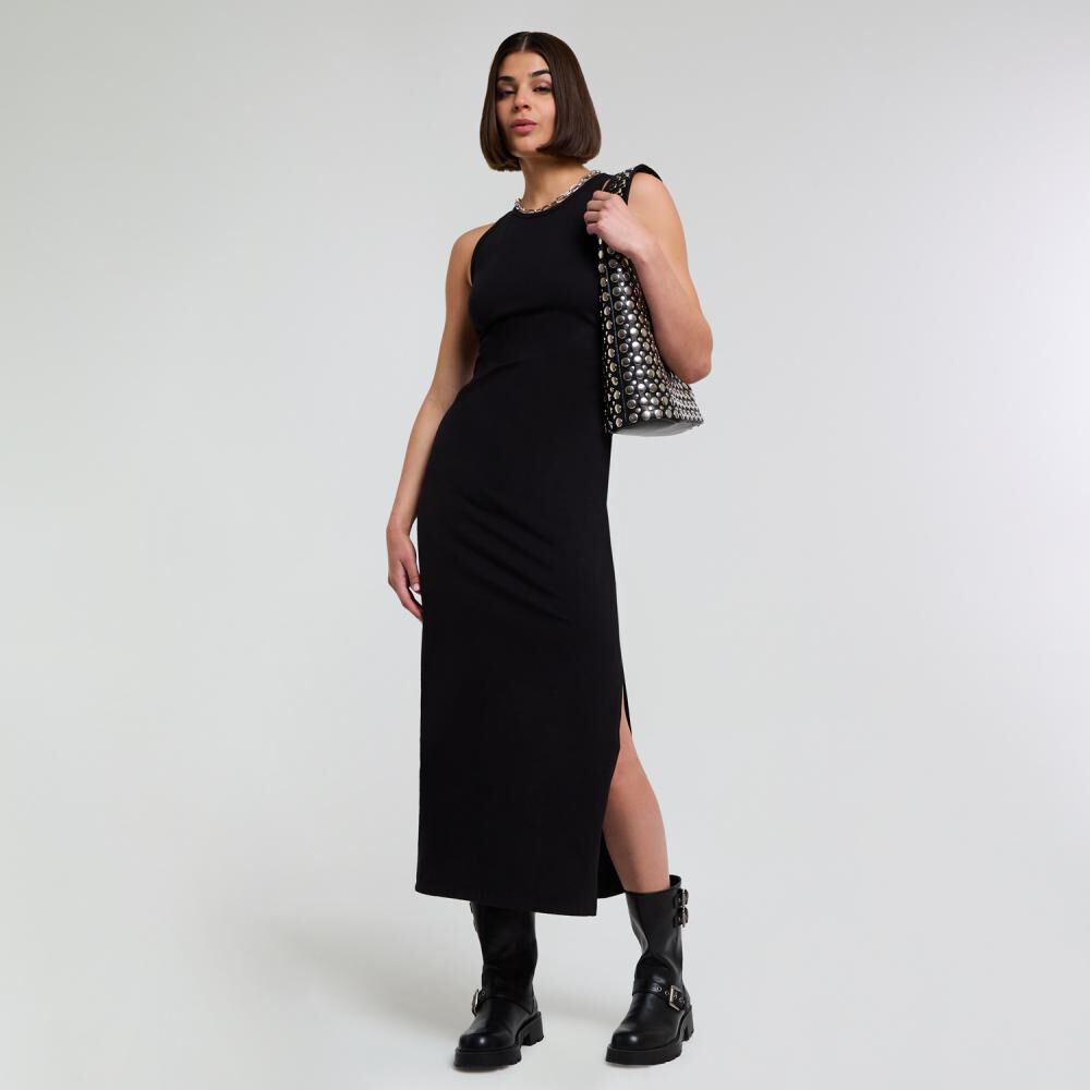 Vestido Jersey Largo Sin Mangas Cuello Redondo Mujer Rolly Go image number 1.0