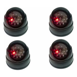 Pack 4 Cámara Vigilancia Falsa Con Luz Led Intermitente