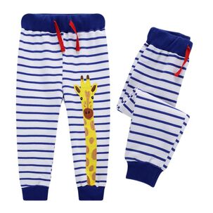 Pantal&oacute;n Buzo Ni&ntilde;o 100% Algod&oacute;n Jump Kids Azul Rayas Jirafas
