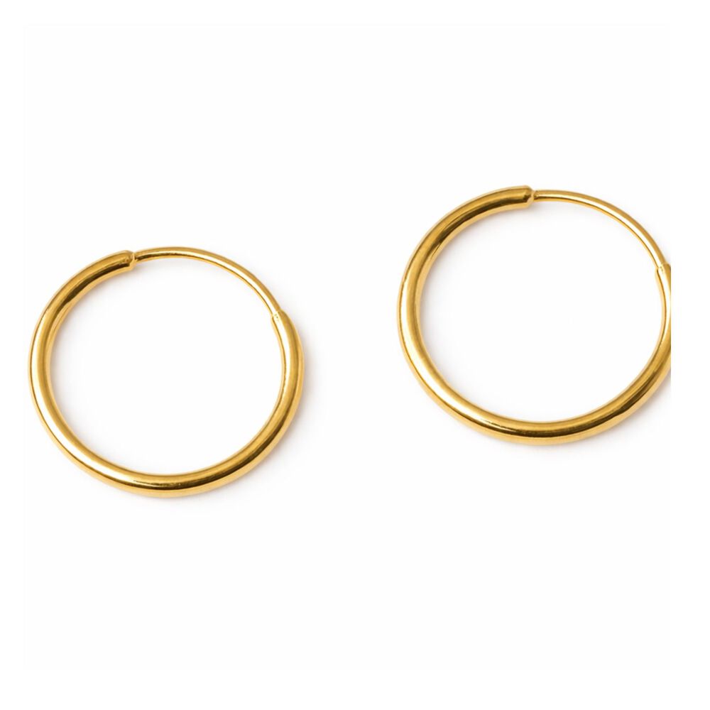 Aros Argolla Tubo 8mm Oro 18k 1.15gr Mujer Cl&aacute;sicas Elegantes image number 1.0