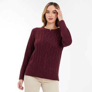Sweater Trenzado Delantero Cuello Redondo Mujer Geeps