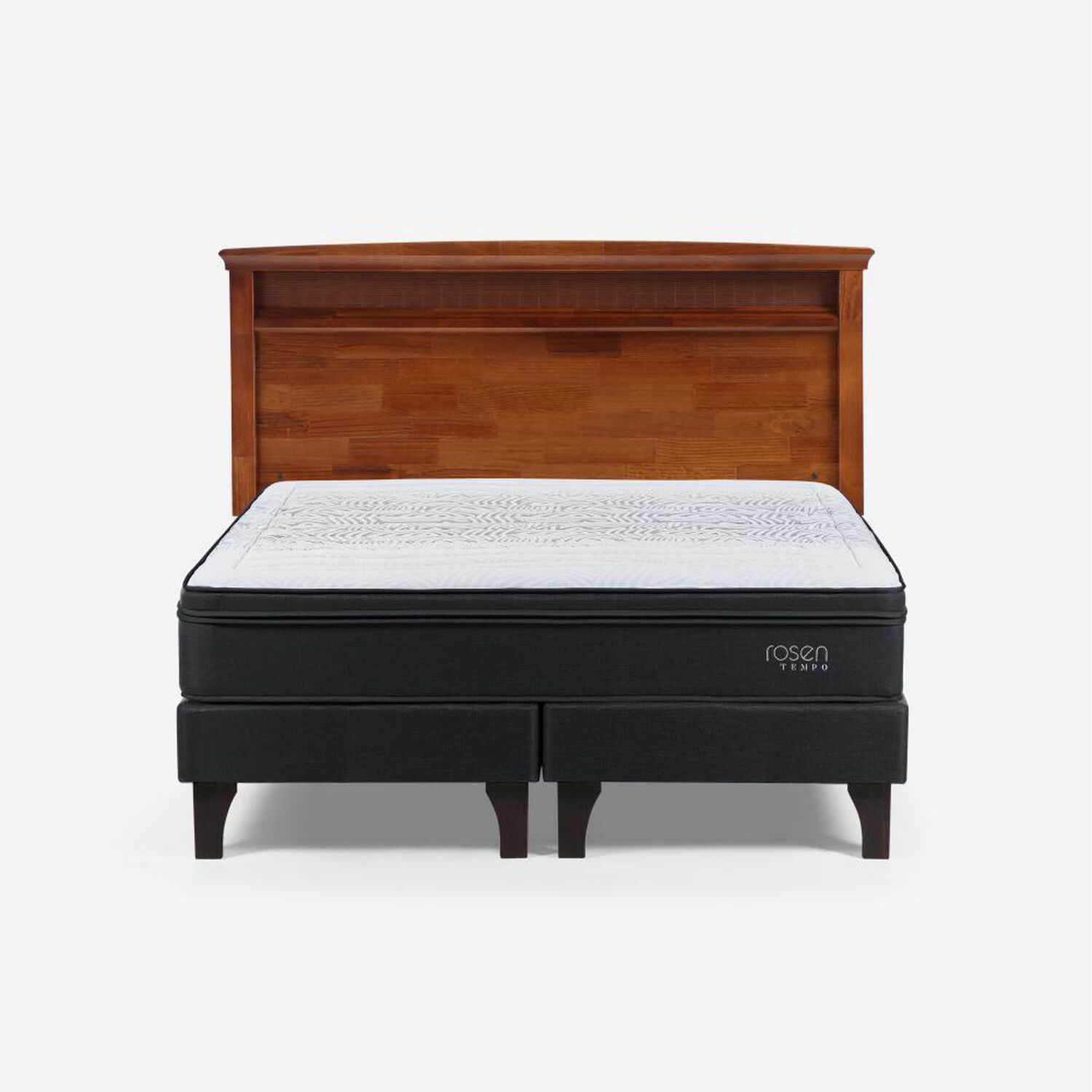 Cama Europea Rosen Tempo / 2 Plazas / Base Dividida + Respaldo Veneto image number 0.0