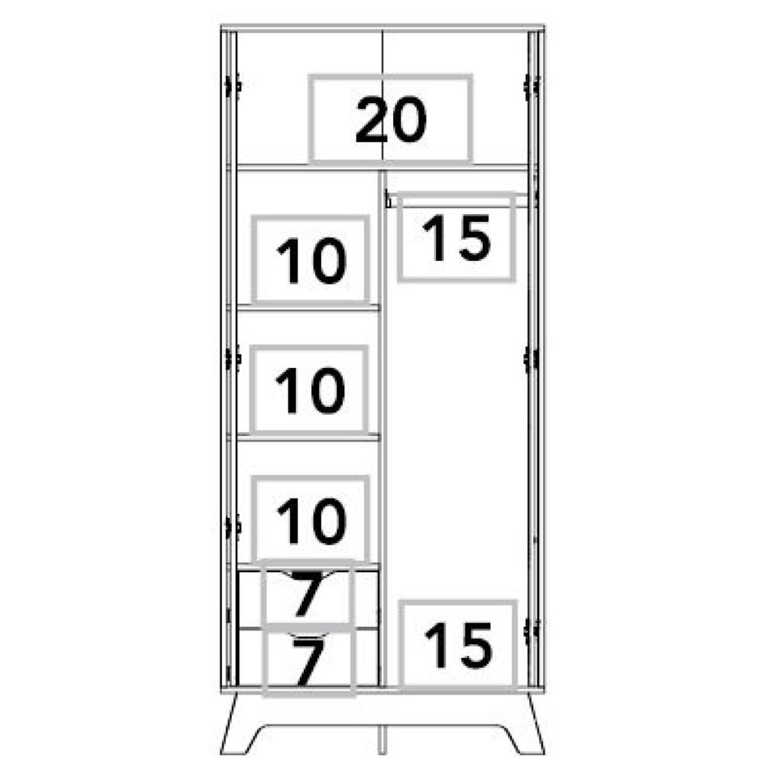 Cl&oacute;set Tuhome Bi Color 2 Puertas image number 13.0