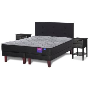 Cama Europea Flex Therapedic Plus / King / Base Dividida + Set De Maderas