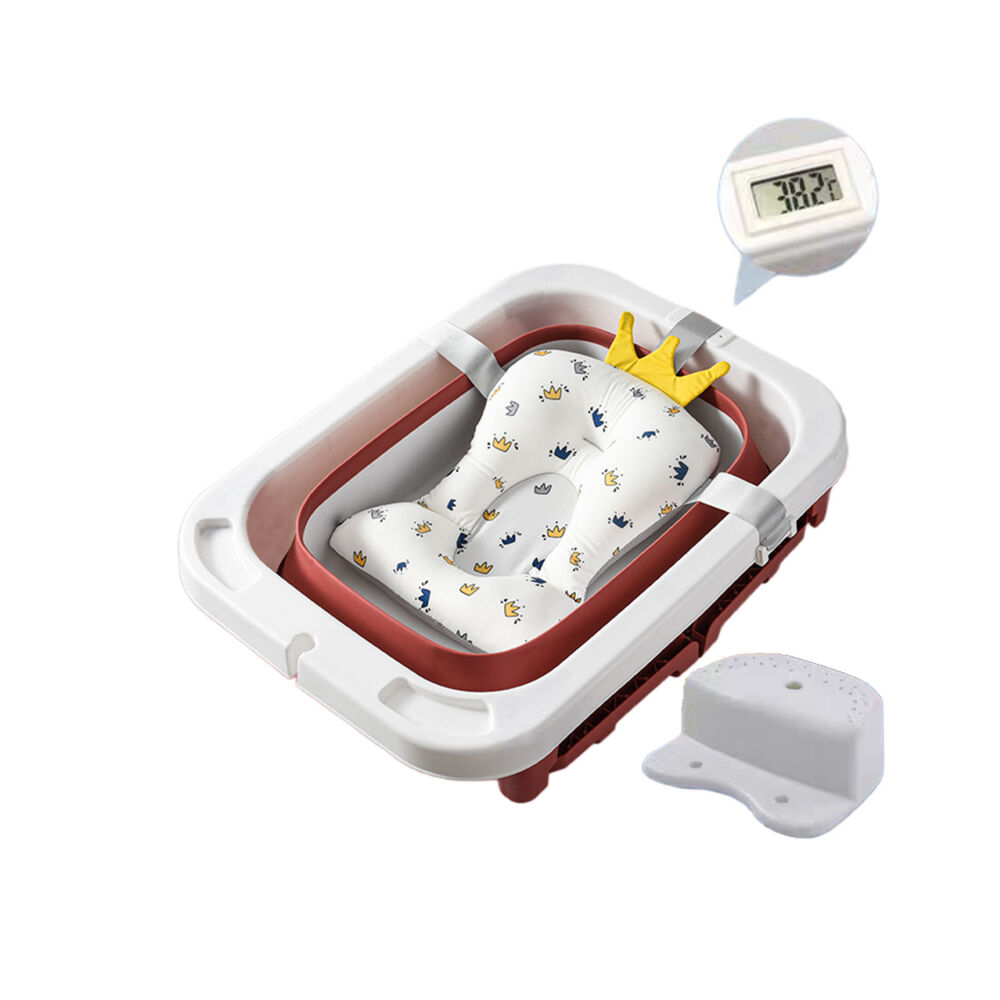 Bañera Plegable Bebé Con Termometro Asiento Rojo Babymine image number 1.0