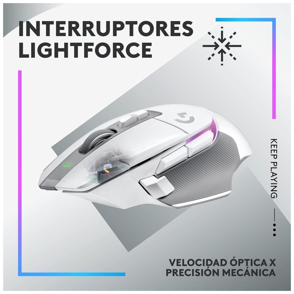 Mouse Gamer Inalambrico Usb Rgb 9b Blanco G502xplus image number 5.0