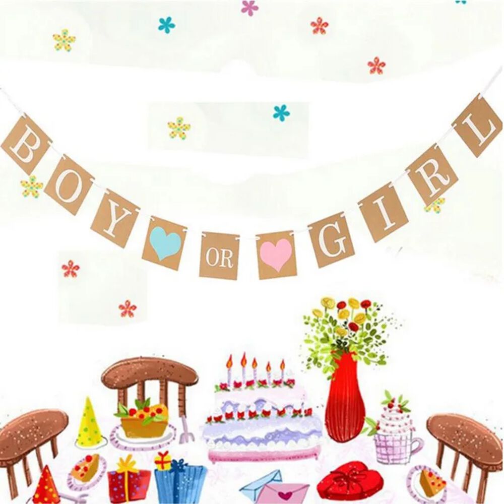 Guirnalda Banderines De Baby Shower Cotillon Revelacion image number 4.0