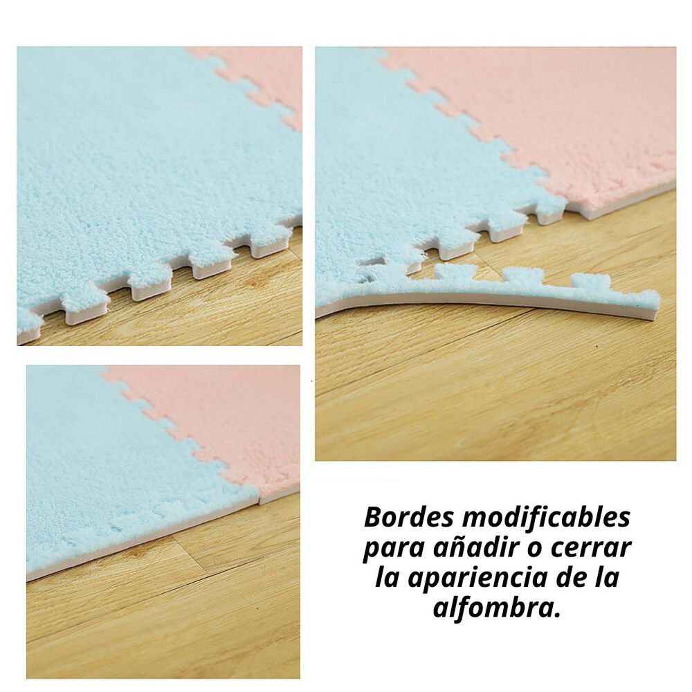 Pack 6 Alfombras Rompecabezas Felpa Shaggy 30x30 Cm Armables image number 3.0