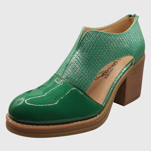 Zapato Abierto Croco Verde
