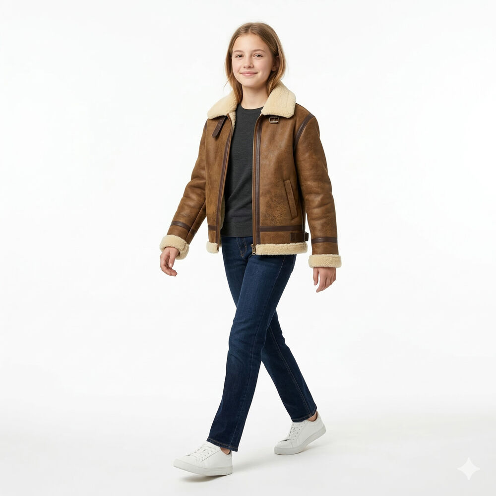 Chaqueta Ni&ntilde;o Aviador Estilo Piloto Abrigada Invierno image number 4.0