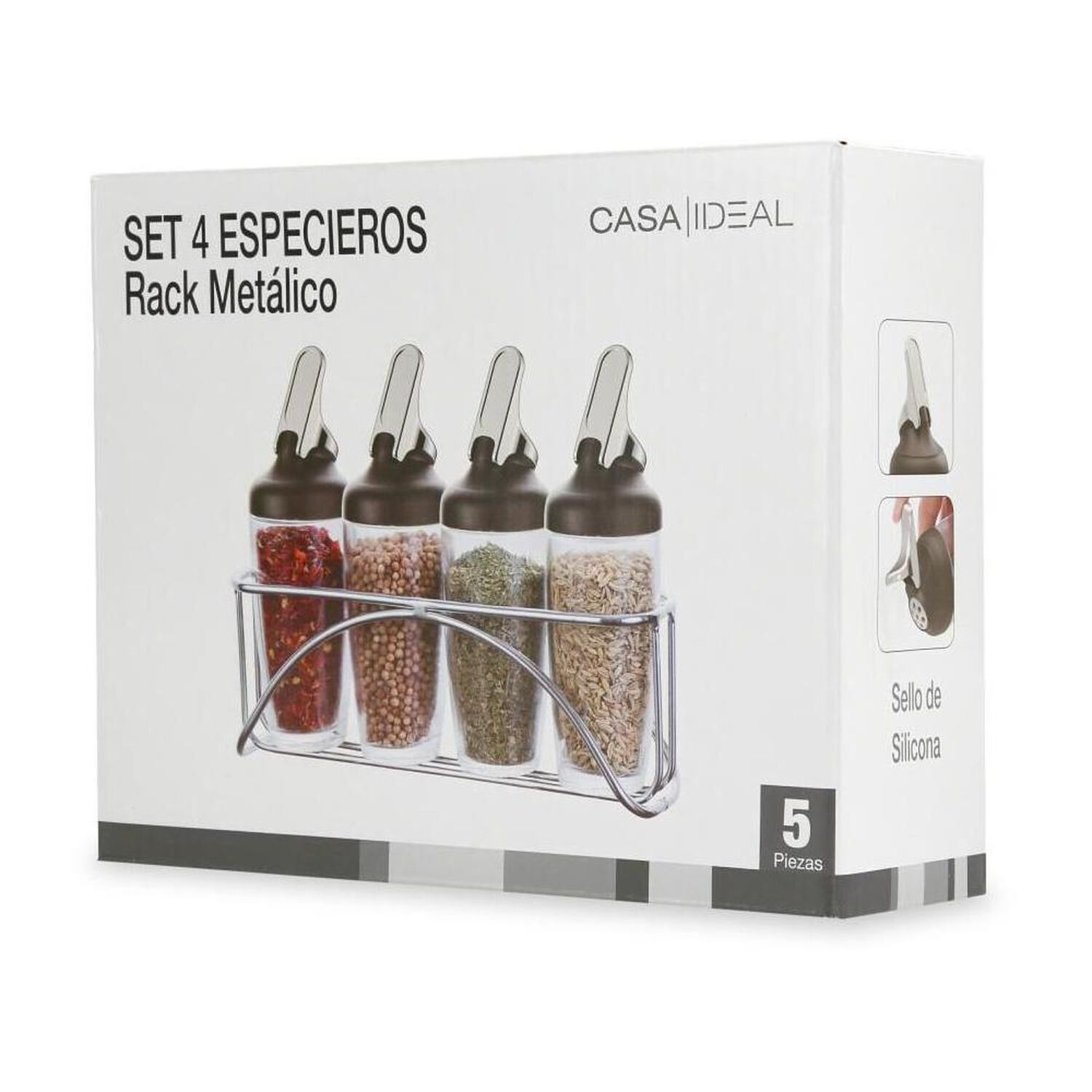 Set De Especieros Casaideal / 4 Piezas + Rack image number 2.0