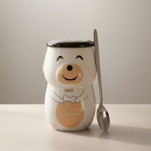 Tazon Perrito Emociones C/ Cuchara Y Tapa Dog