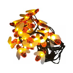Guirnalda 20 Led Luces De Abejas Panel Solar 4m Amarillas