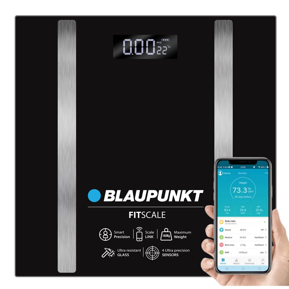 Balanza Digital Corporal Blaupunkt Smart Fit Scale 180k Bk image number 5.0