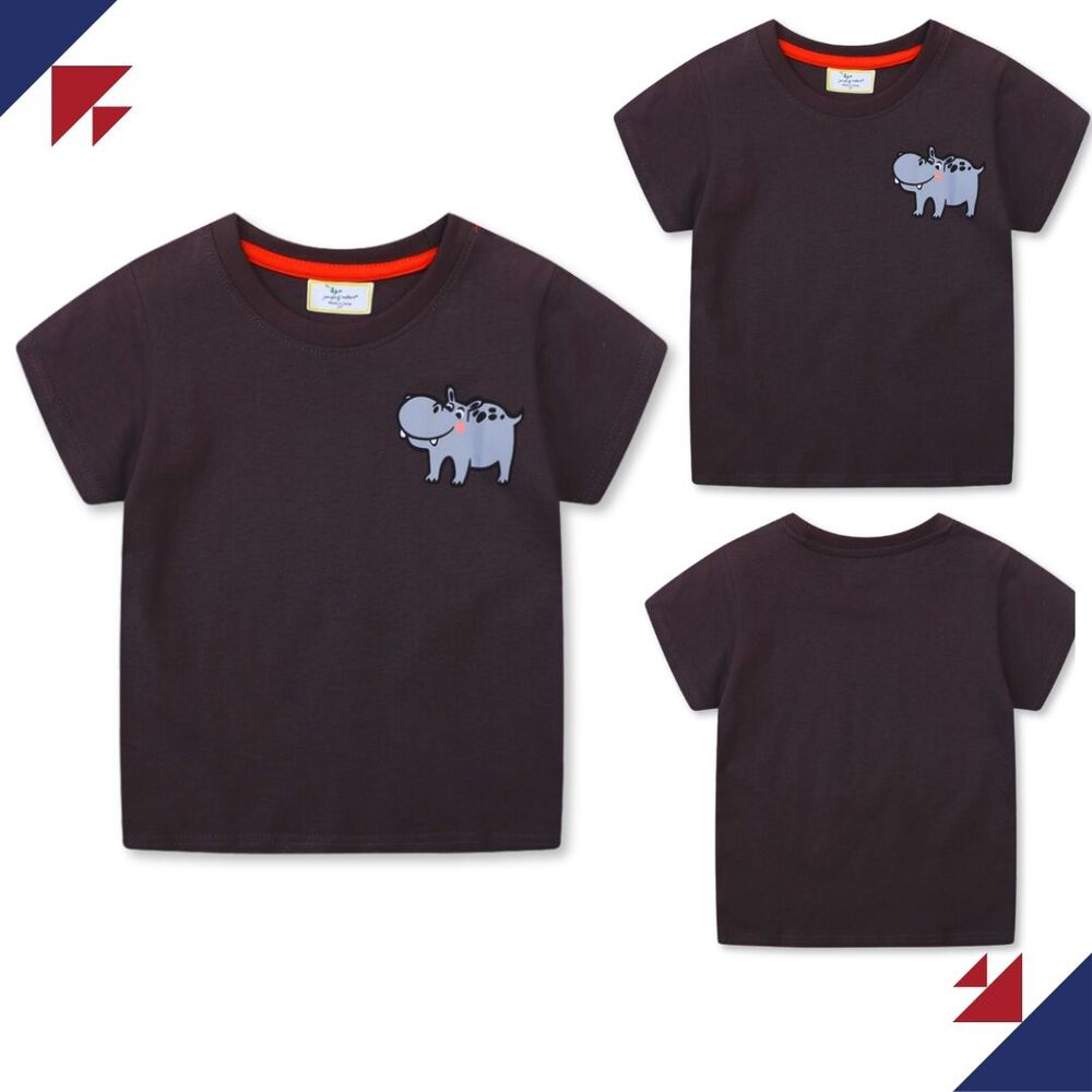 Polera Niño Algodón Manga Corta Jump Kids Hipopótamo Divertido 2 A 7 Años image number 4.0