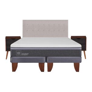 Cama Europea Cic Ortopedic Advance / King / Base Dividida  + Set De Maderas