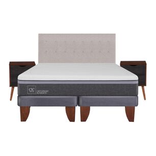 Cama Europea Cic Ortopedic Advance / King / Base Dividida  + Set De Maderas