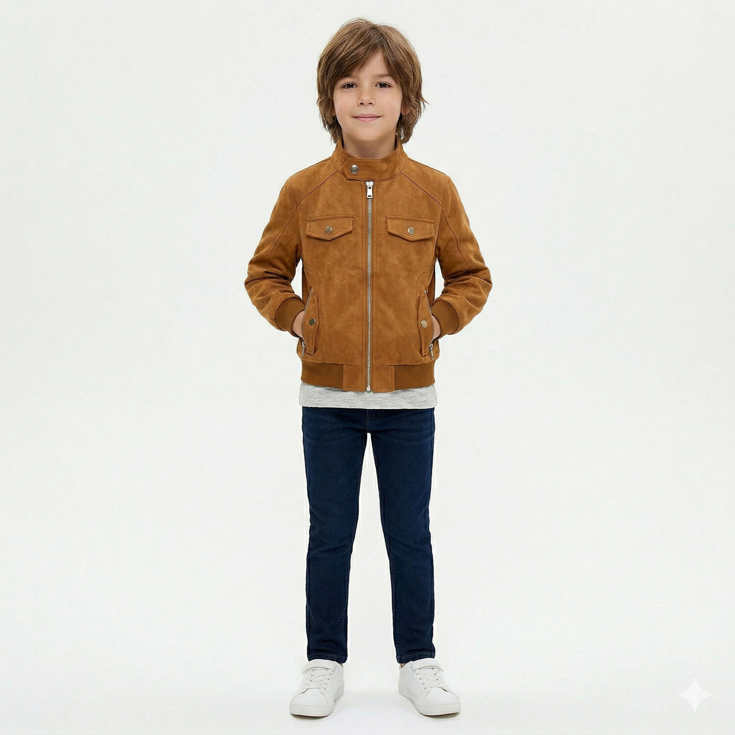 Chaquetas Lisboa Ni&ntilde;o Ecocuero Con Cierres Met&aacute;licos image number 2.0