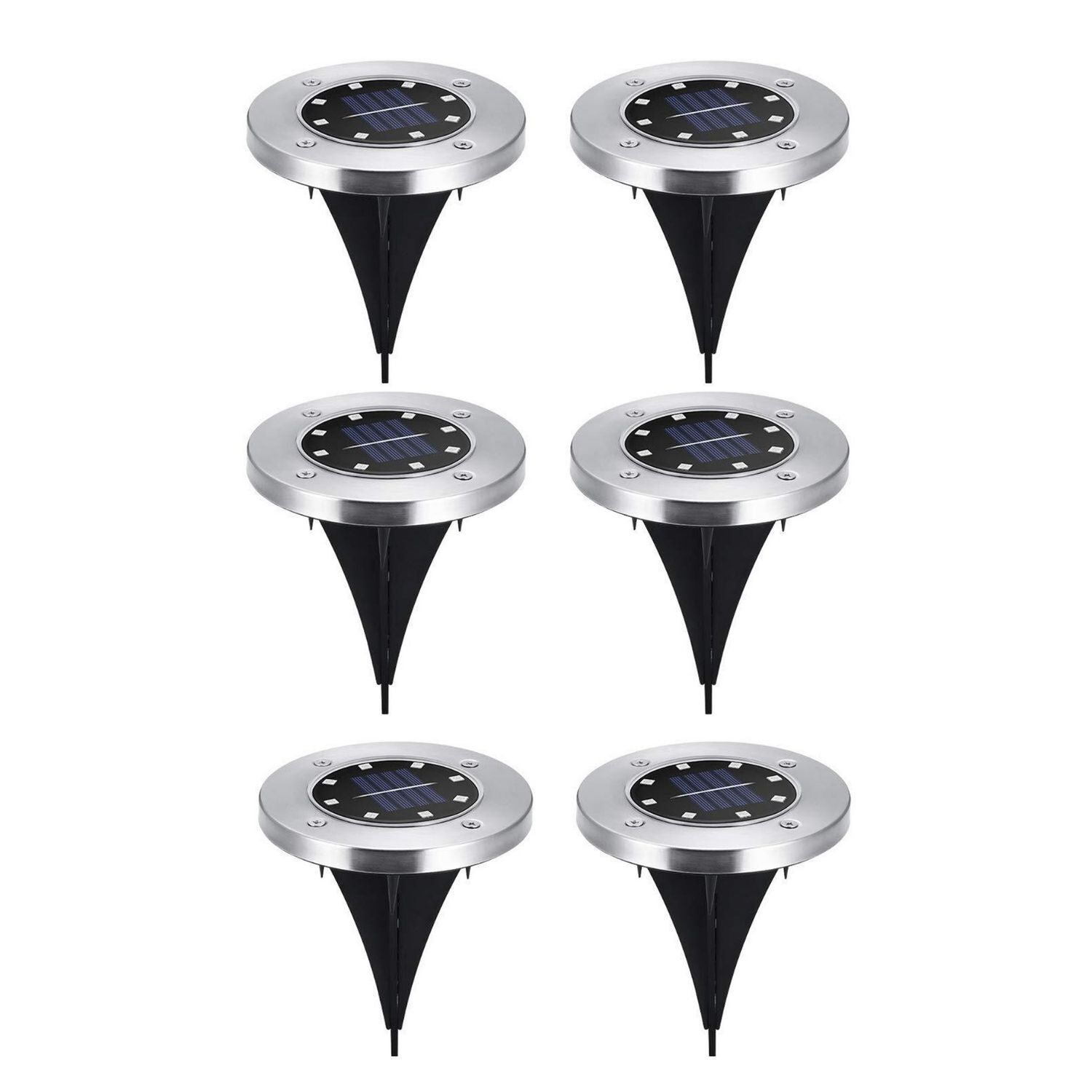 Set 6 Focos Led Carga Solar Para Jard&iacute;n Con Estaca image number 0.0
