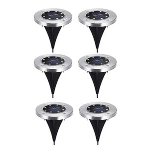 Set 6 Focos Led Carga Solar Para Jard&iacute;n Con Estaca