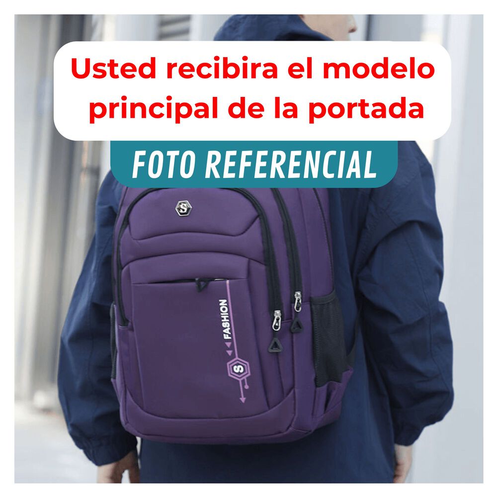 Mochila Hombre Impermeable Urbana Juvenil Multifuncional Black image number 4.0