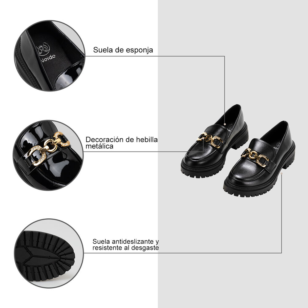 Zapato Taco Casual Eco Cuero Mujer Negro Weide Jn20 image number 6.0