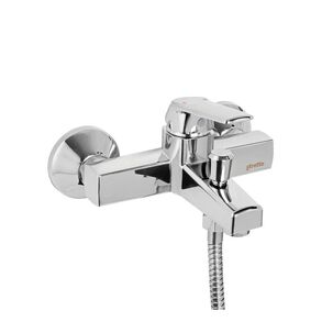 Monomando Llave Grifo Para Tina Ducha Modelo Modena Stretto Color Plateado