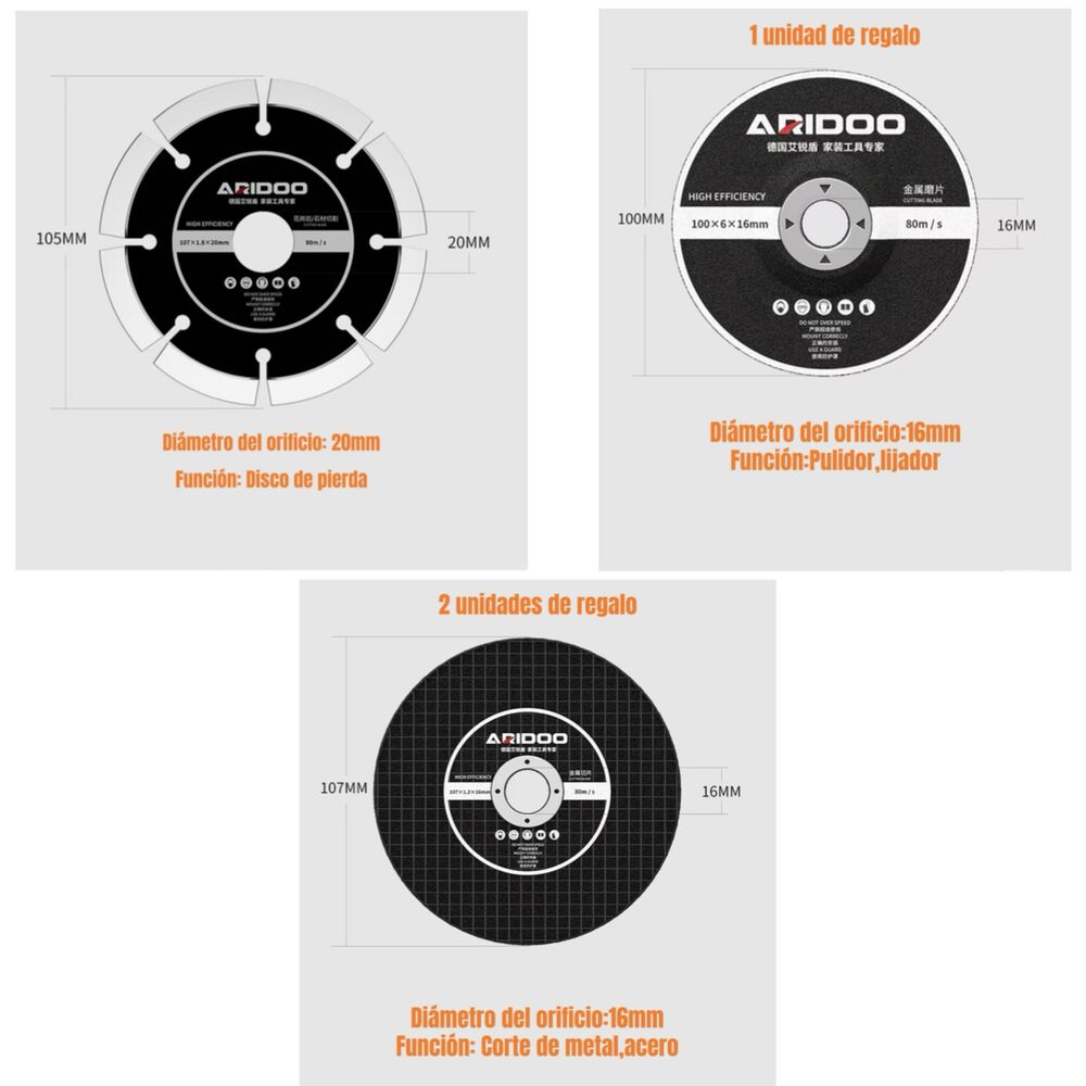 Esmeril Angular El&eacute;ctrico 850w Con Discos M&aacute;s Accesorios image number 1.0
