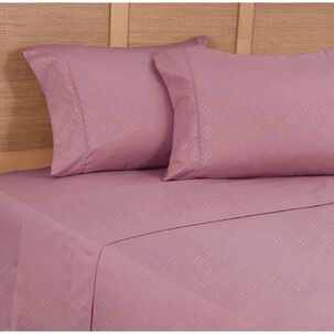 Sabanas Embossed 240 Hilos Super Soft Plumetti 1.5 Plazas. Rosado