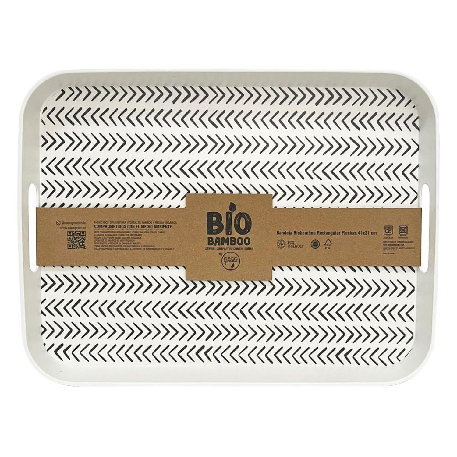 Bandeja Biobamboo Flechas 41x31 Cm Decogreen image number 0.0