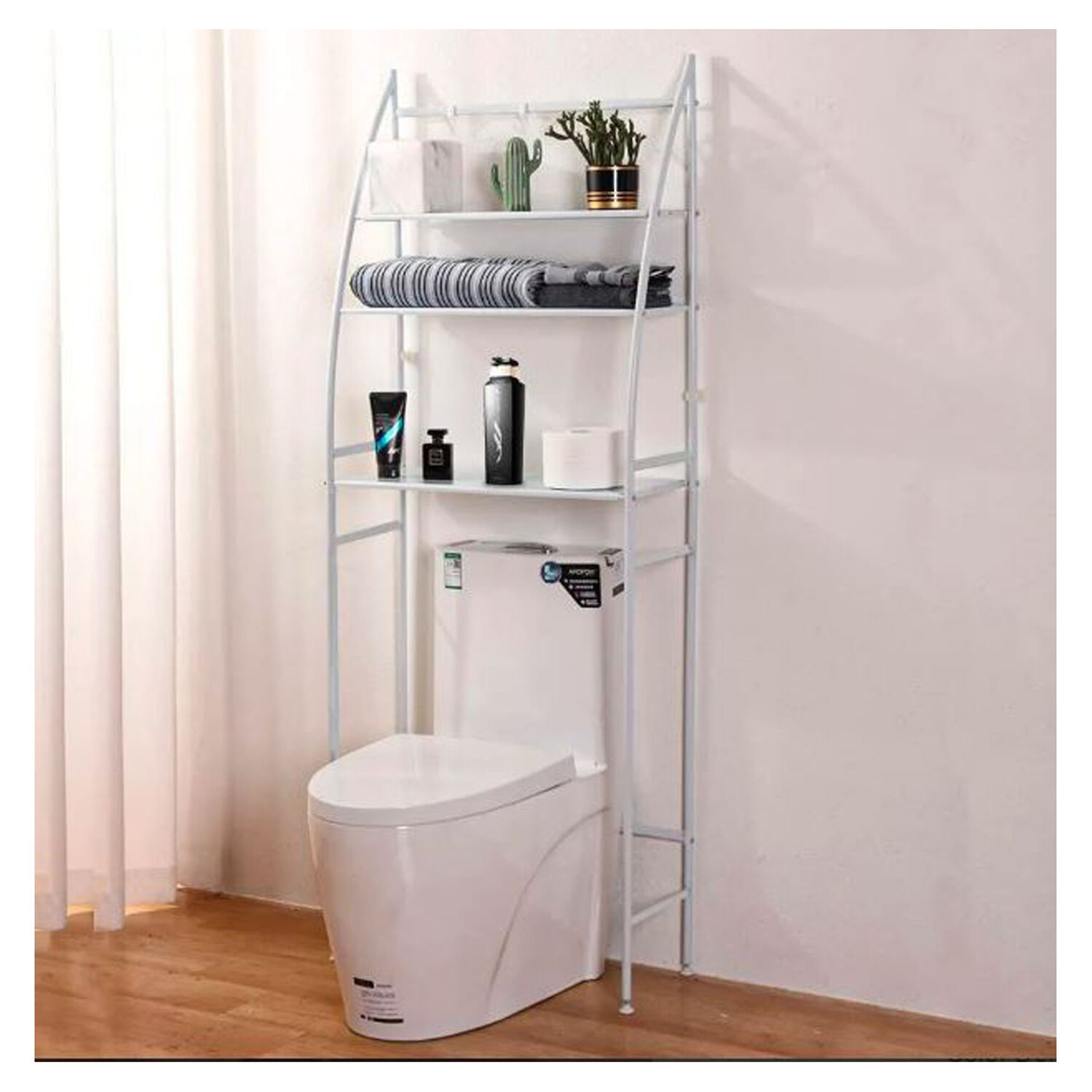 Estante Organizador Ba&ntilde;o Repisa 3 Niveles 160x47x25 Cm Blanco image number 3.0
