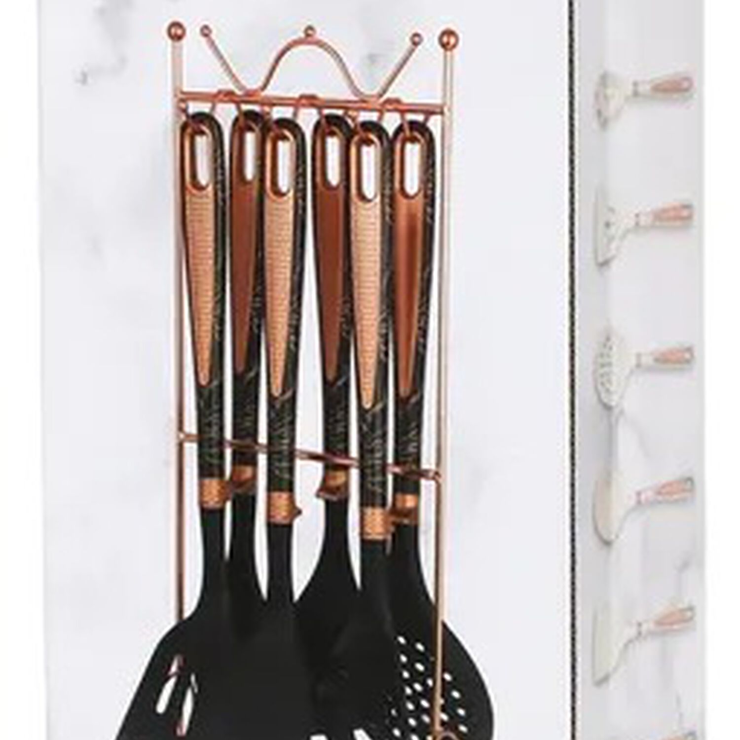 Set Utensilios De Cocina 7 Piezas Con Soporte Negro Marble image number 3.0