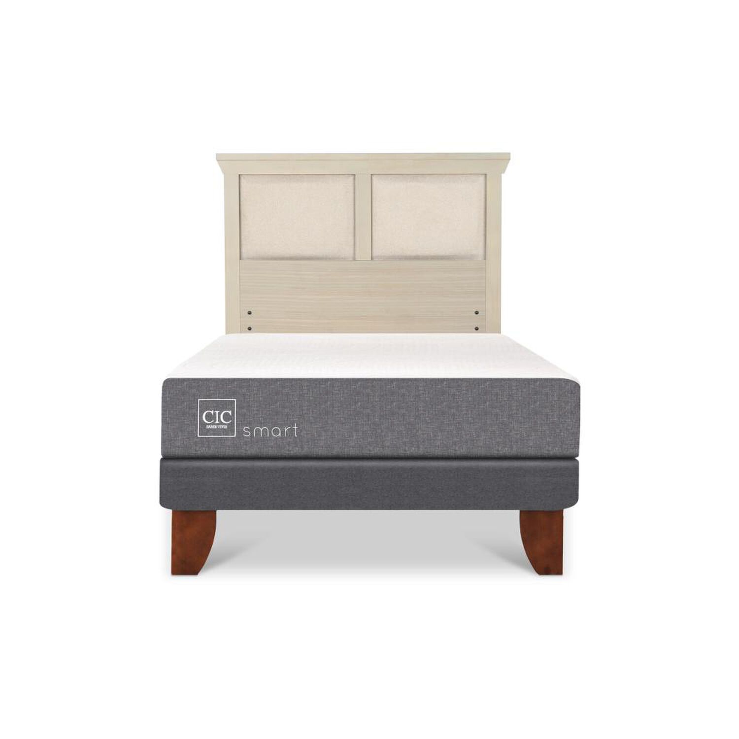 Cama Europea Cic Smart / 1.5 Plazas / Base Normal + Respaldo image number 0.0
