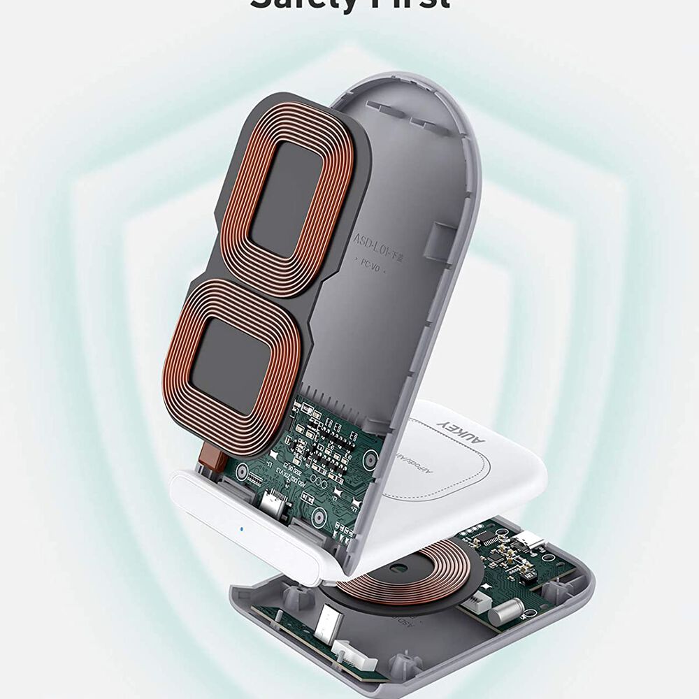 Aukey Estación De Carga Carga Rápida 2 En 1 Con Soporte Blanco - Lc-a2b-w image number 5.0