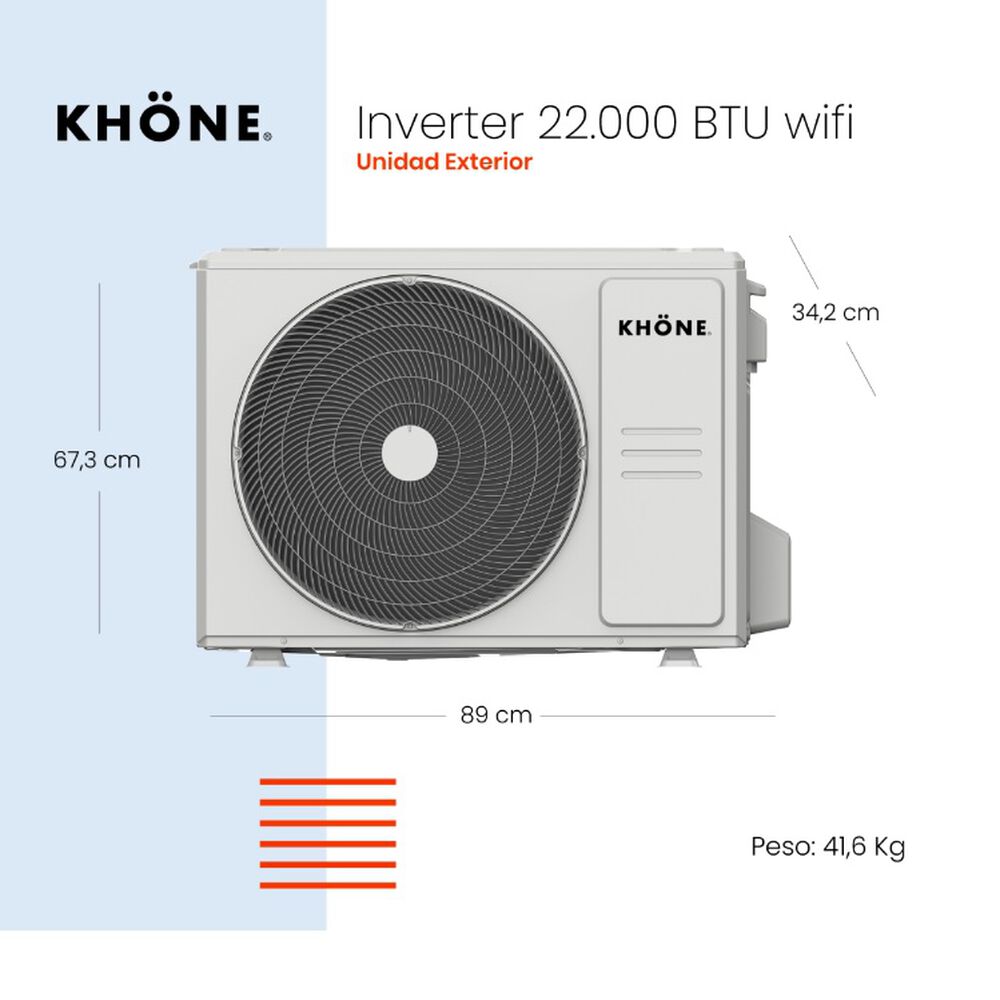 Aire Acondicionado Tipo Split Muro De 22000 Btu Khone Inverter image number 2.0